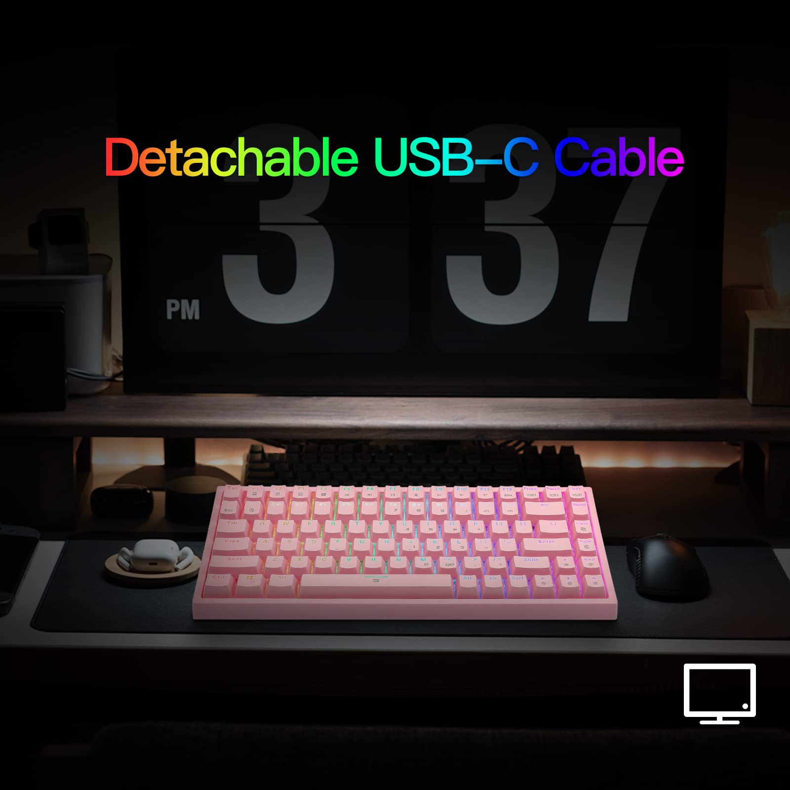 Amazon | CQ84 メカニカルキーボード ブルースイッチ RGB バックライト
