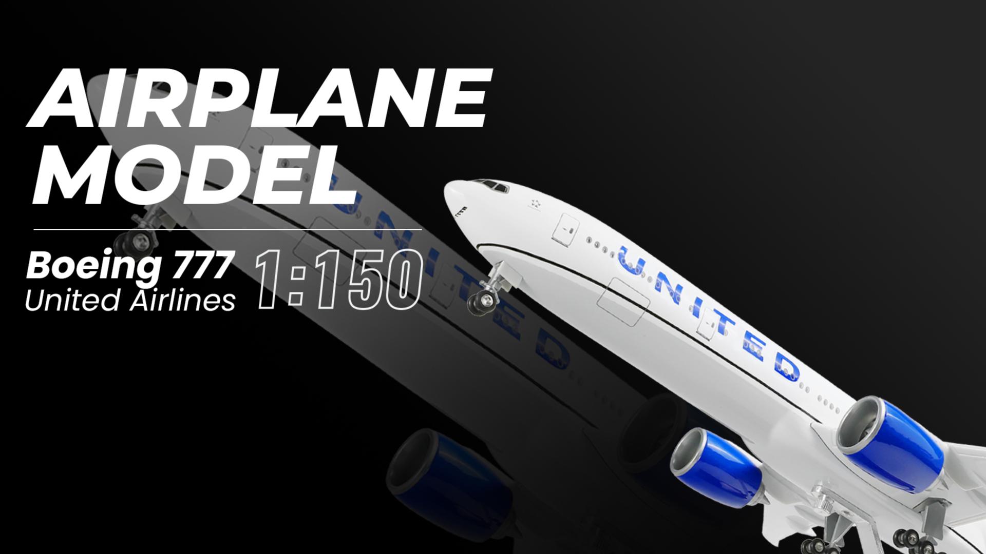 Amazon.com: QIYUMOKE 1/150 Boeing 777-300ER United 18.5