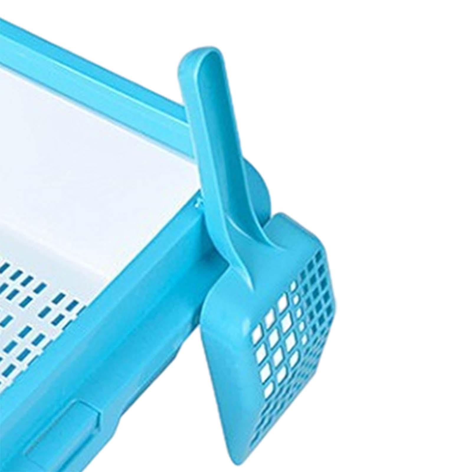 Kuweta dla kota, Kuweta dla kota Otwarta kuweta Odporna na zachlapania piaskownica Kotek Nocnik Toaleta z wysokimi ściankami wszystkie rodzaje żwirku kotów(Blue)