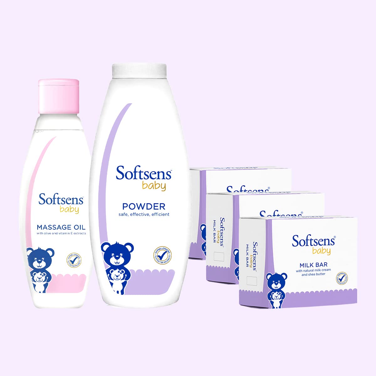 Softsens Baby Perfect Protect Duo Gift set (Soap + Oil + Powder, 300g + 200ml+200g)-image-49