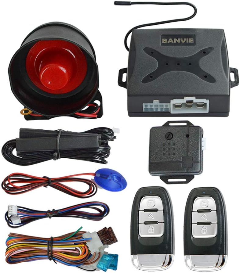 BANVIE PKE Car Alarm System with Passive Keyless Entry