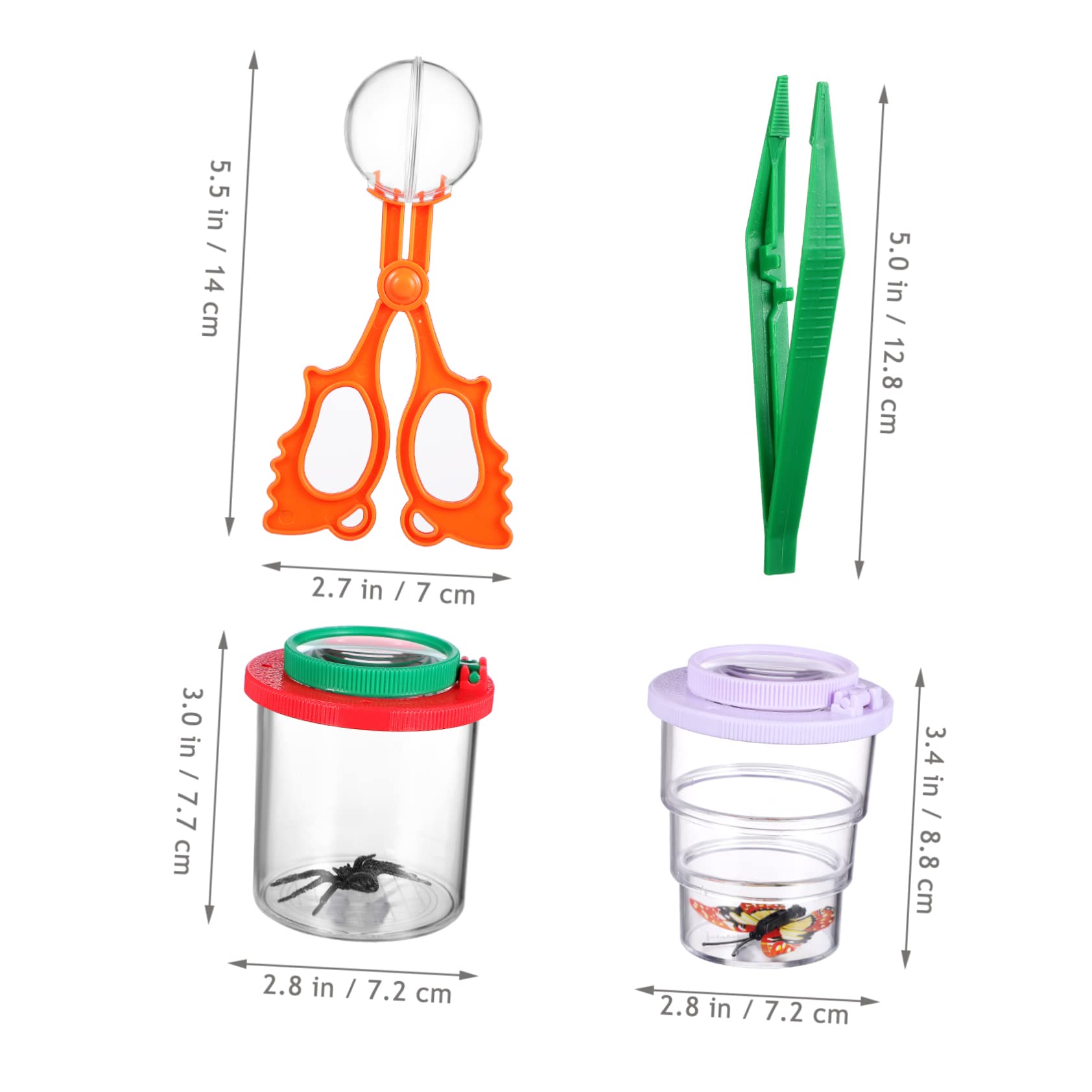 UPKOCH Kit de Capture D'insectes avec Loupe pour Garçon et Filles Ventilation en Plastique et Échantillon de Faux Insectes, pour L'observation Nature et L'exploration