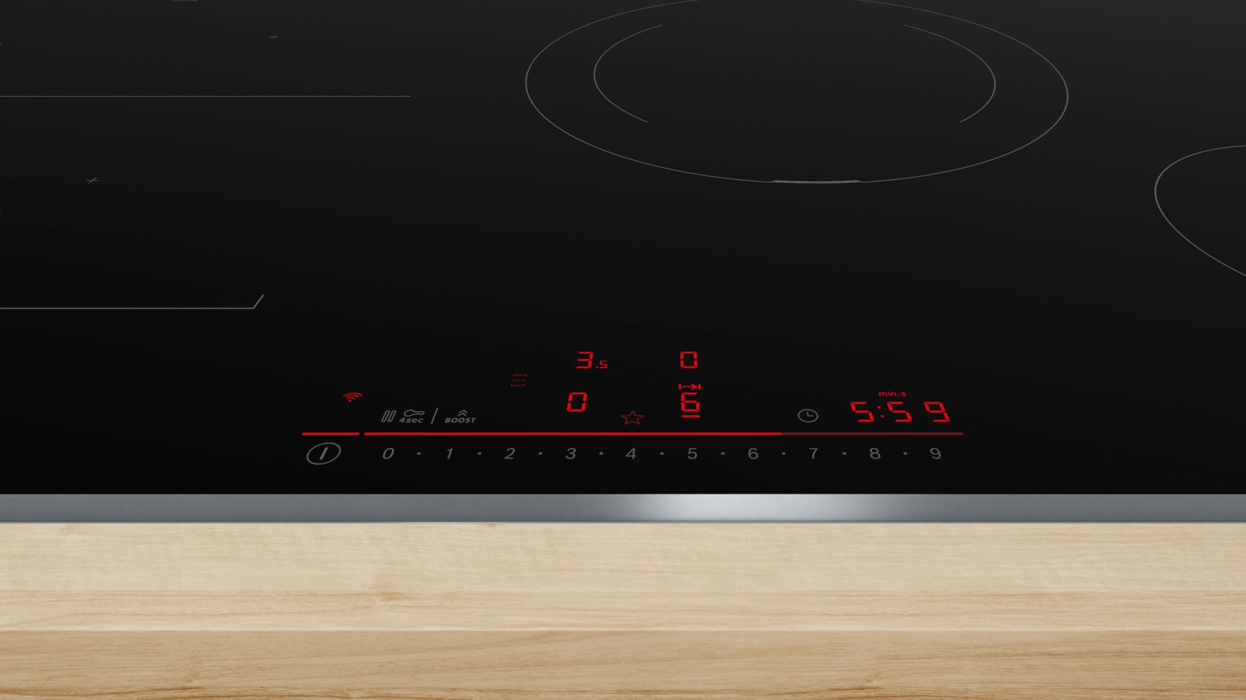 Bosch PVS845HB1E Série 6 Plaque de cuisson intelligente à induction, autonome, 80 cm de large, combinaison, deux zones de cuisson, zone de cuisson à induction de 28 cm, cadre périphérique, commande de