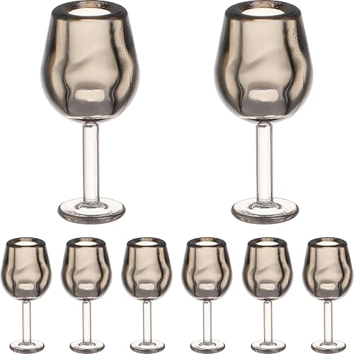 NUOBESTY Copas de vino para casa de muñecas en miniatura, accesorios de cocina para casa de muñecas, 10 uds