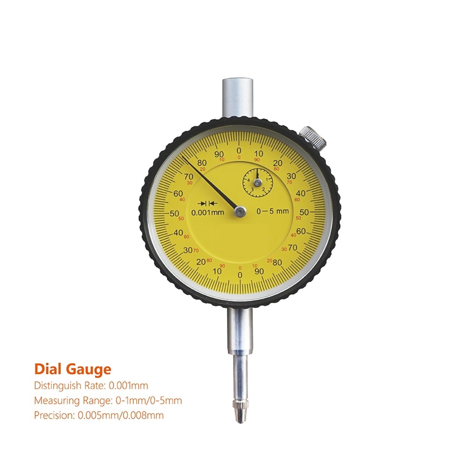 Indicateur à cadran, Spécification de l'indicateur de micromètre mécanique 0-5 mm 0-10 mm 0-20 mm 0-30 mm 0-50 mm Précision de l'indicateur de pourcentage 0,01 mm(0-10mm (0.01mm))