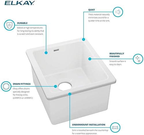 Miniatura 5 de Elkay SWUF32189BI - Fregadero de doble cuenco de arcilla refractaria galleta