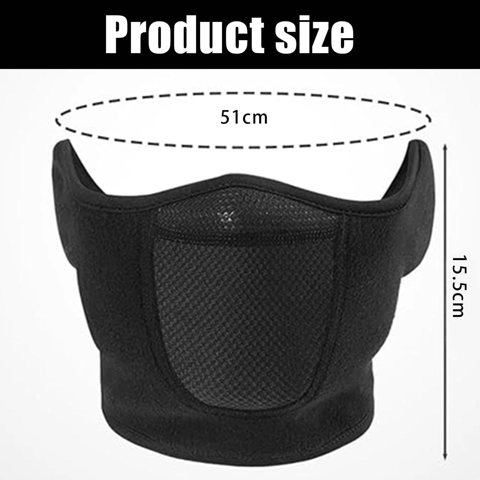 Demi Masque Coupe Vent Masque de Ski avec Cache Oreilles réglables, pour Homme et Femme pour l'hiver et la Course à Pied pour Moto, vélo, Ski, Snowboard, randonnée, activités de Plein air