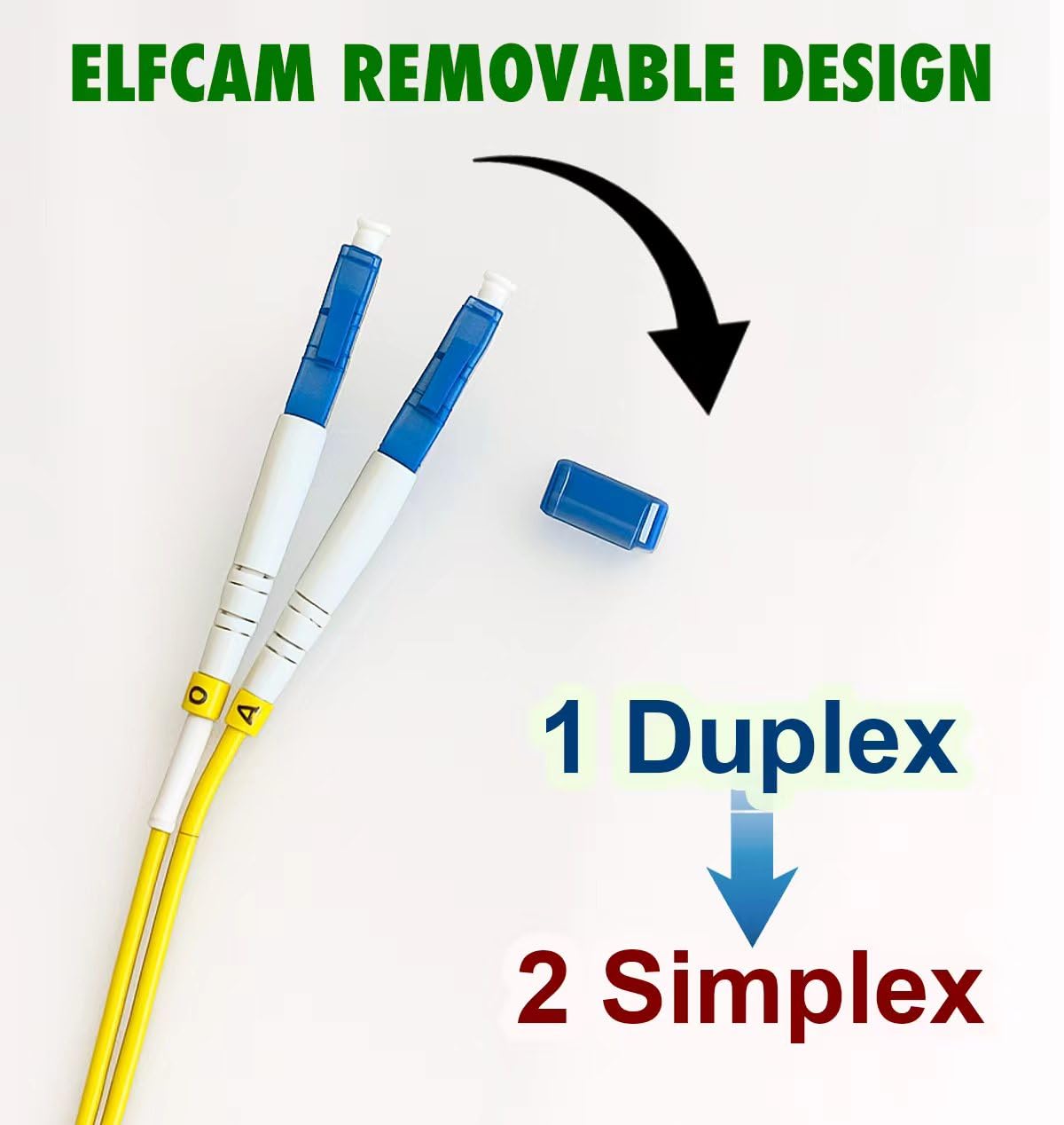 Elfcam Cavo a Fibra Ottica LC/UPC a LC/UPC Simplex Monomodale 9/125μm LSZH (1M)