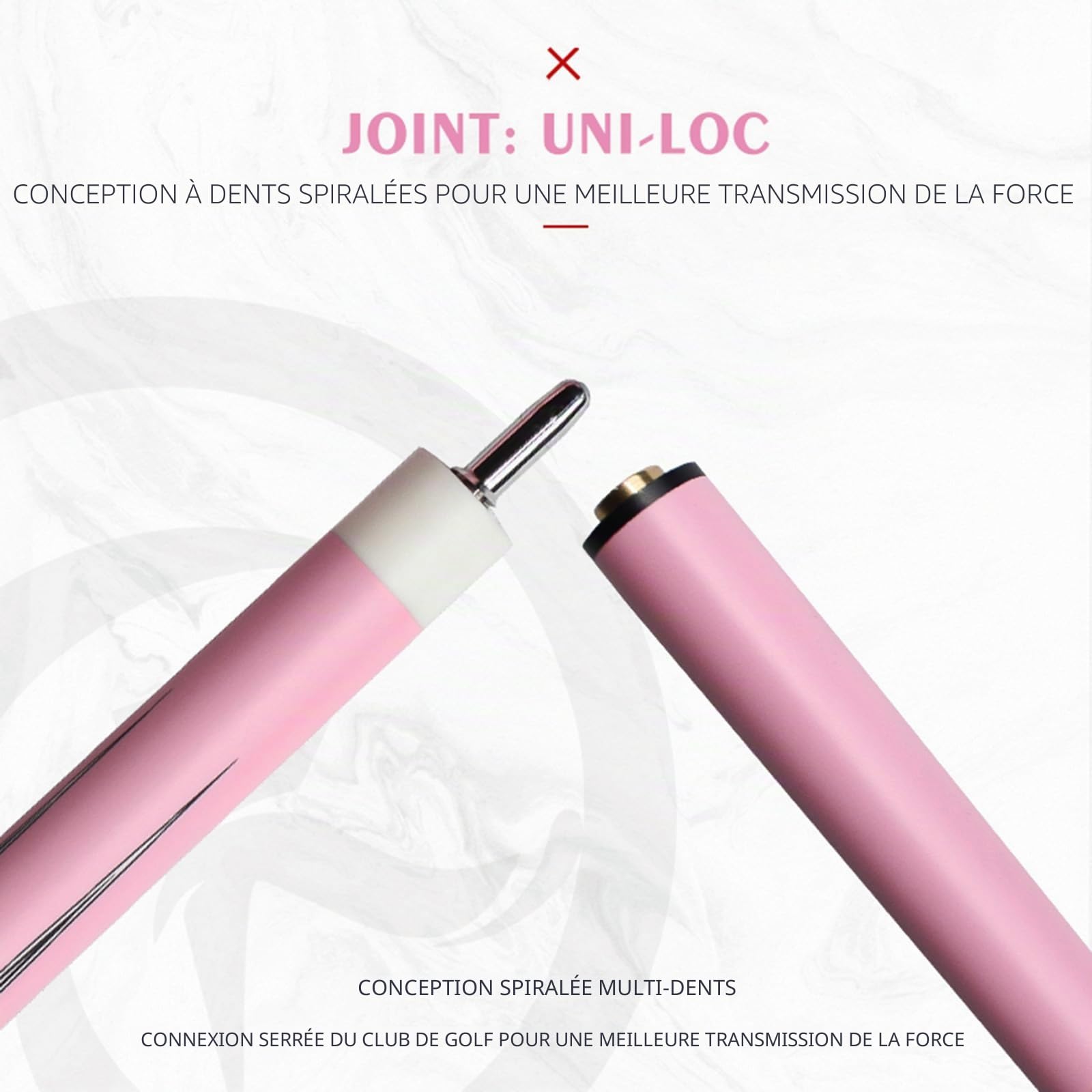 OKHEALING T700 Attelle de billard rose pour femme en fibre de carbone - Tête de 12,9 mm, 1/2 articulation, attelle de billard et snooker professionnel pour débutants et joueurs expérimentés, attelle