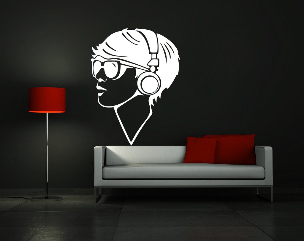 buy decor kafe home decor men listens music wall sticker, wall sticker for bedroom, wall art, wall poster (pvc vinyl, 30 x 38 cm) online at low prices in india amazon.in buy decor kafe home