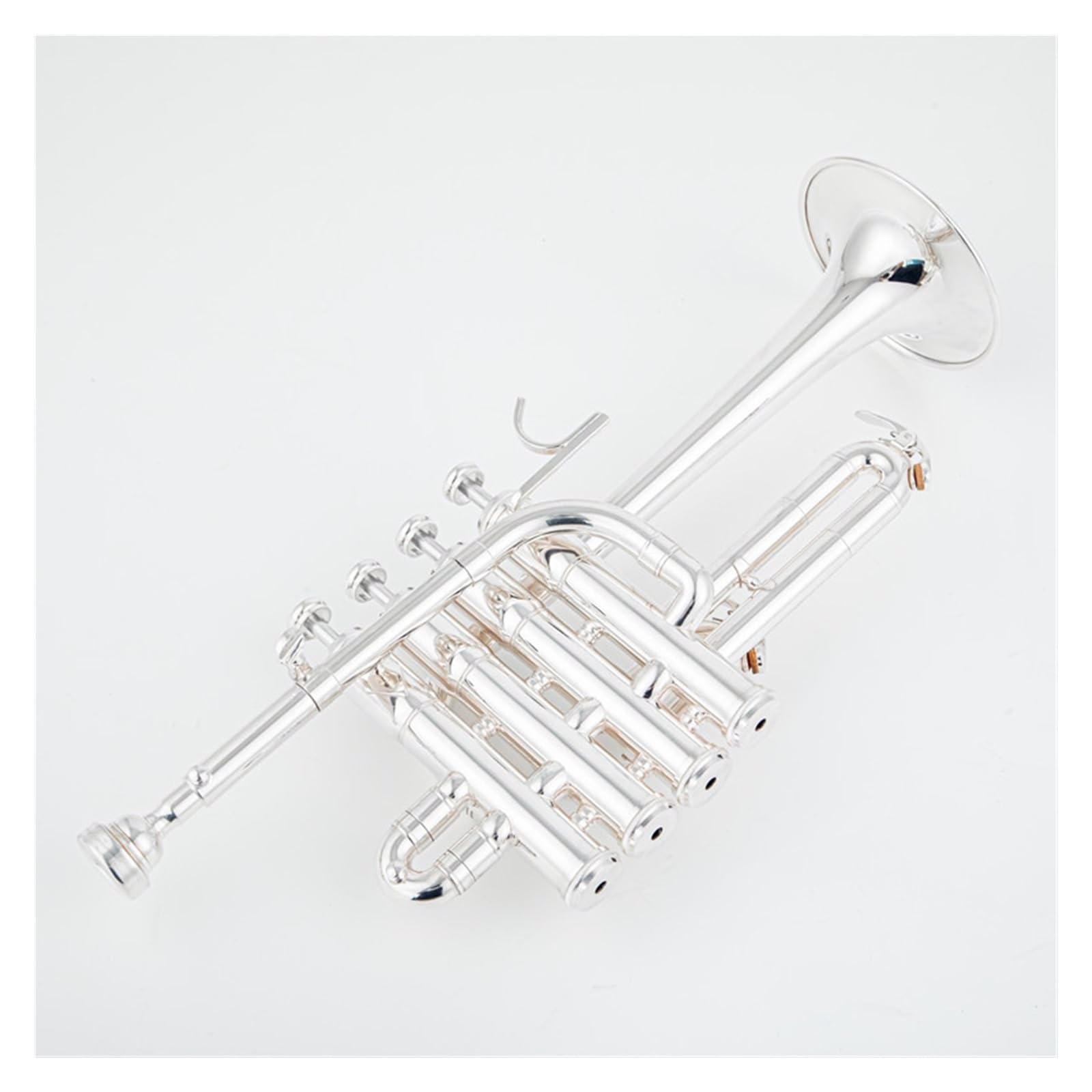 Studentische Blechblasinstrumente Professionelle Trompete B-Trompete Messing Gold Silber Lackoberfläche Trompete (Color : Silver)