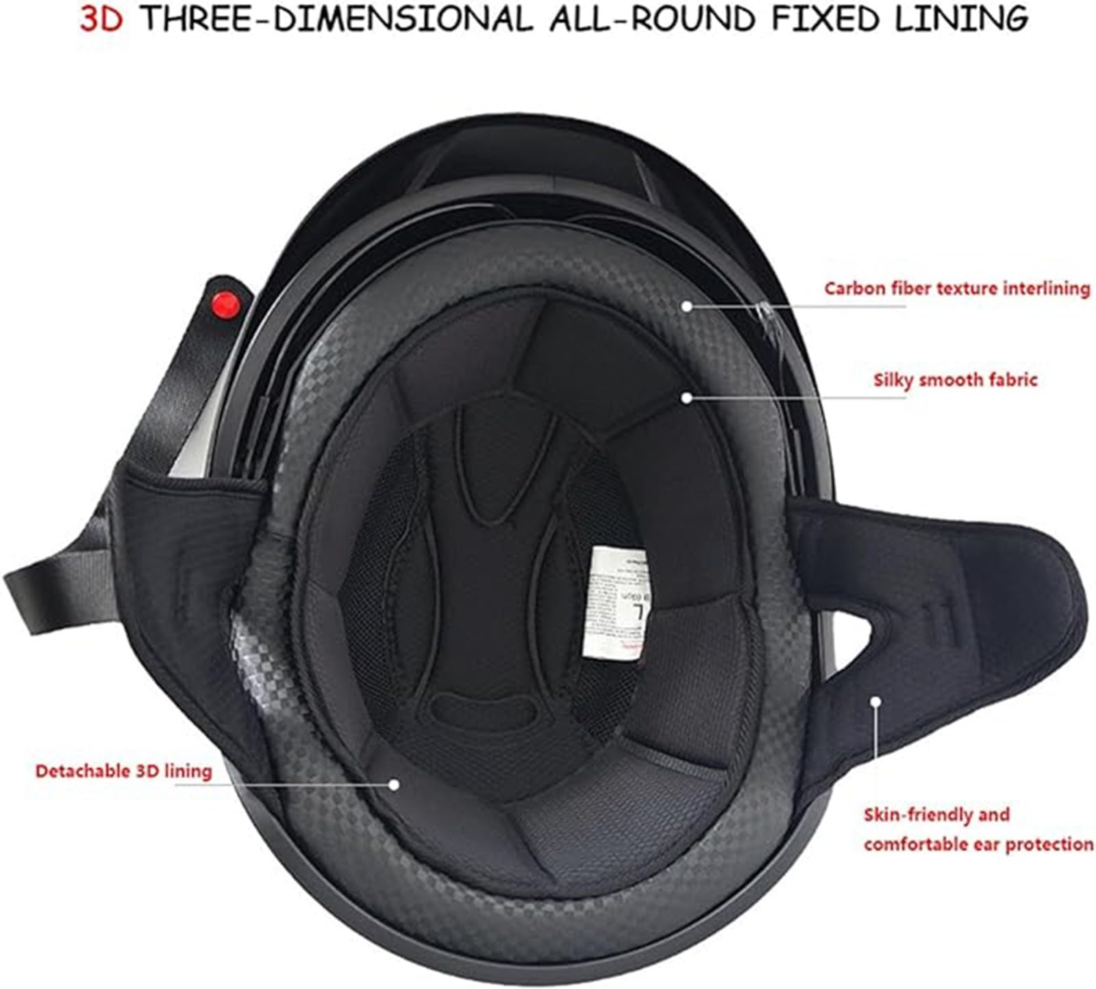 Kask półskorupowy, certyfikat ECE, kask typu jet, retro, kask motocyklowy, otwarty kask, z osłoną przeciwsłoneczną i wyjmowaną, oddychającą wyściółką