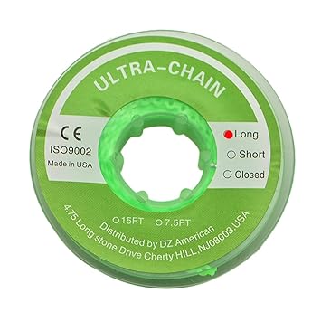 Dental Orthodontic Elastic Chain Power Chains (Long, Light Green)