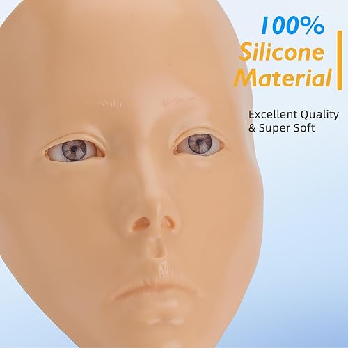Miniatura 2 de Tabla facial 5D de práctica de maquillaje de silicona, reutilizable para principiantes para practicar maquillaje de ojos, ojos de silicona, falsos