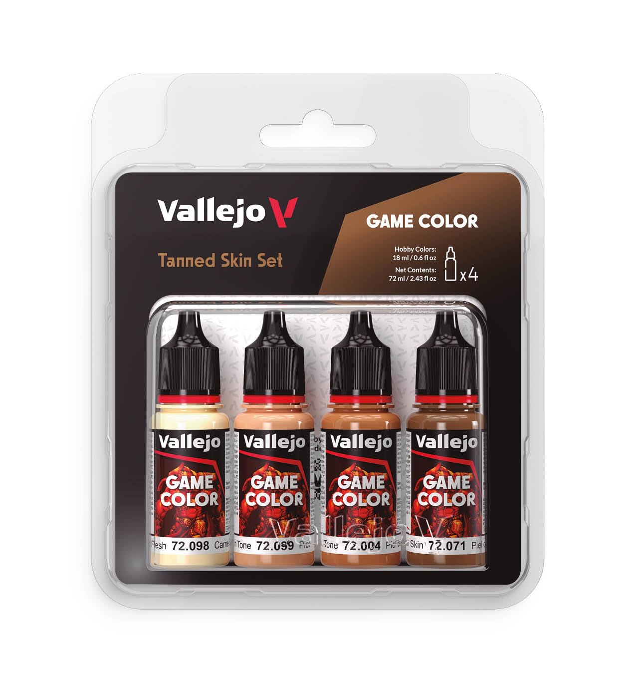 Vallejo 72380 18ml x4 Game Color Acrylic Paint Set - Tanned Skin Set