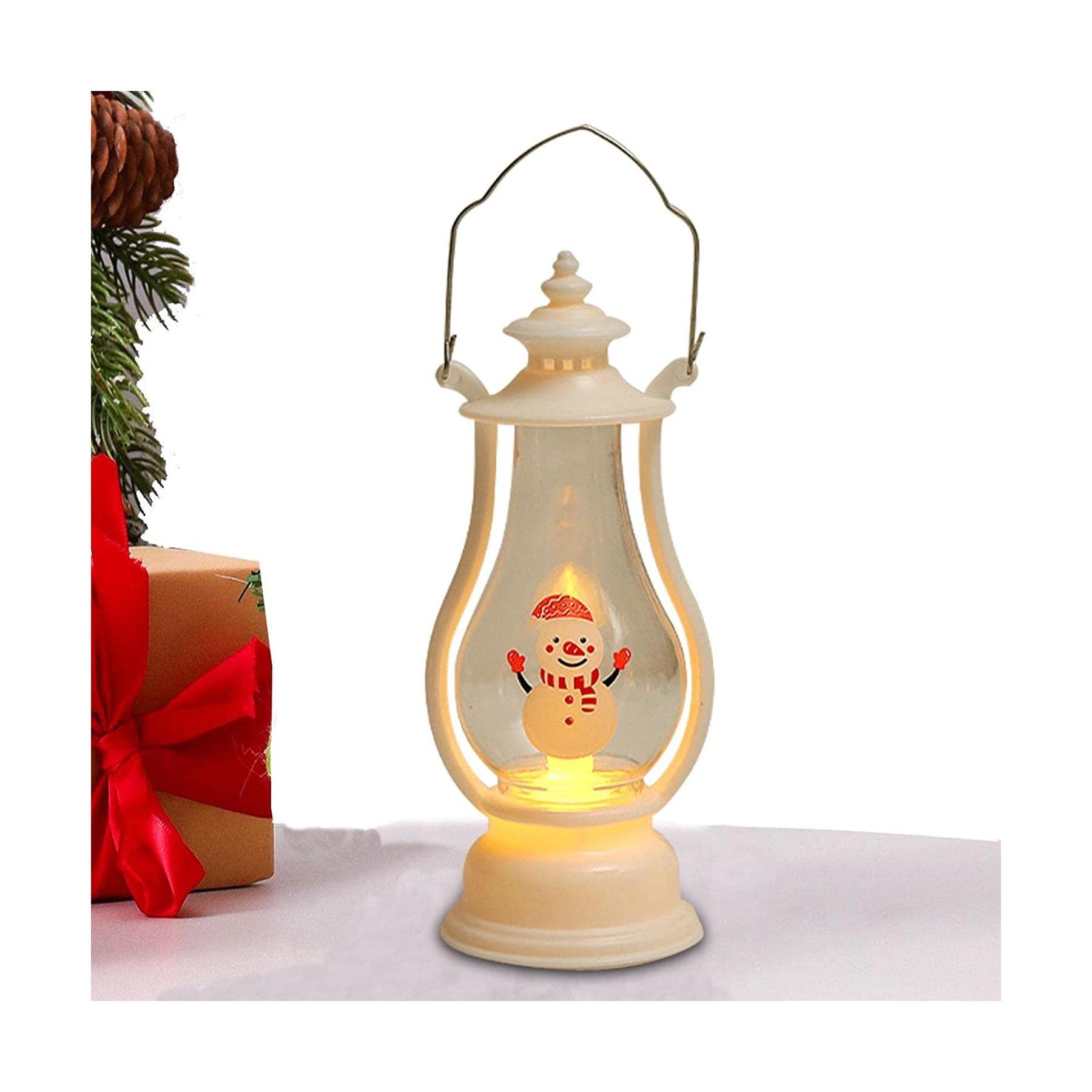 Kerosene Lamps, Lantern Decorative Night Light Camping Emergency Lighting Lamp Patio Decoration(Christmas Snowman)