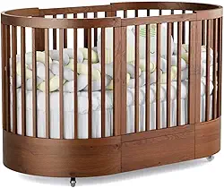 Berço Redondo 3 em 1 Divicar Wave: Evolutivo do Berço à Minicama, Design e Segurança para o Quarto do Bebê (MEL)