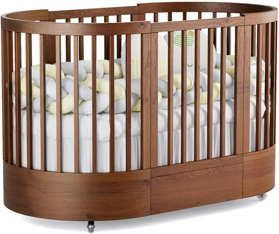 Berço Redondo 3 em 1 Divicar Wave: Evolutivo do Berço à Minicama, Design e Segurança para o Quarto do Bebê (MEL)