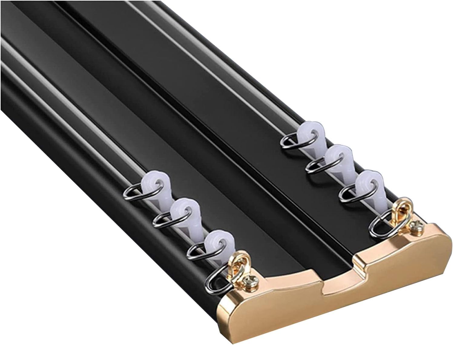 Heavy Duty Curtain Conjoined Double Track, Aluminium Ceiling Mount Curtain Rails 1m-5m For Living Room Bathroom Bedroom Room Divider Ceiling Track Set(D,1.5M)