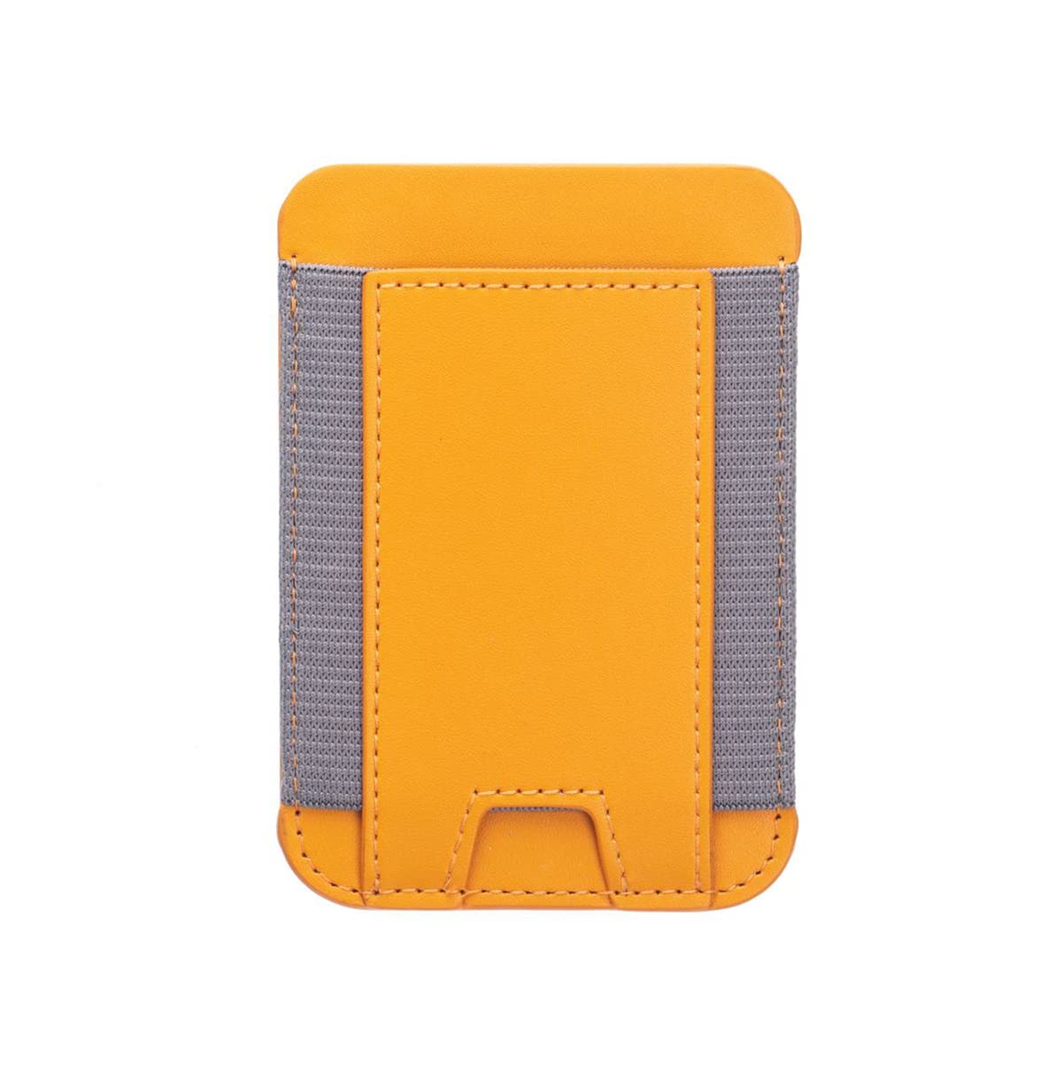 Magsafe Wallet Elastic Card Holder Stores Upto 6 Cards Compatible with iPhone 12,13,14,15 Mini, Plus, Pro, Max | RFID Blocking - Sunshine Yellow