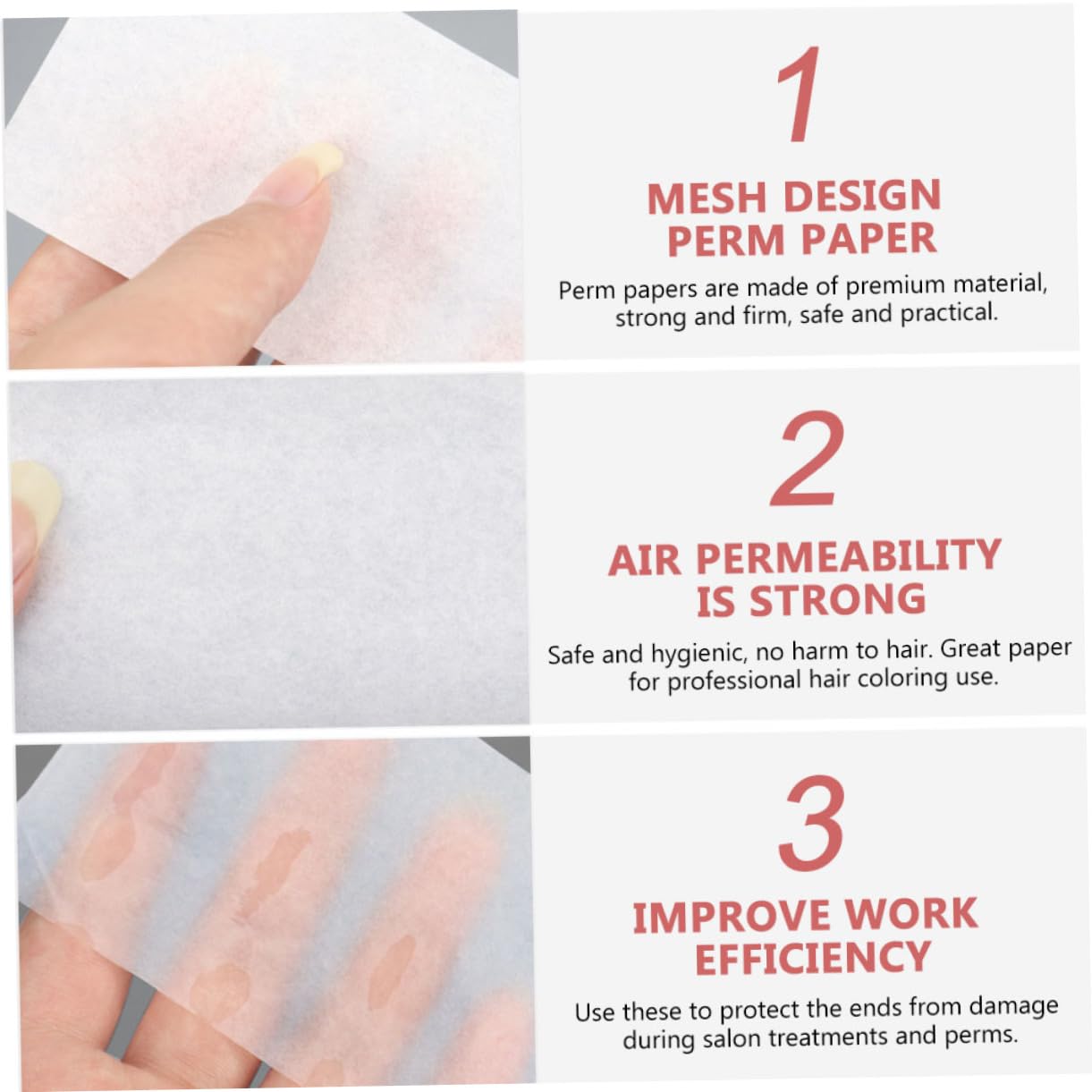 minkissy Hair Curling Paper 400 Sheets Salon Perm End Wraps Heat Damage Protection for Home Salon Ultra-thin Convenient Wristband