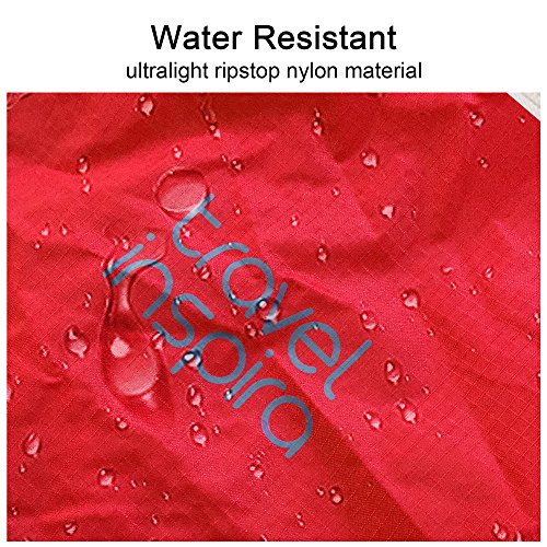 Travel Inspira Foldable Travel Duffle Bag Collapsible Packable Lightweight Sport Gym Bag Emergency Use Water Resistant Nylon 40L Red