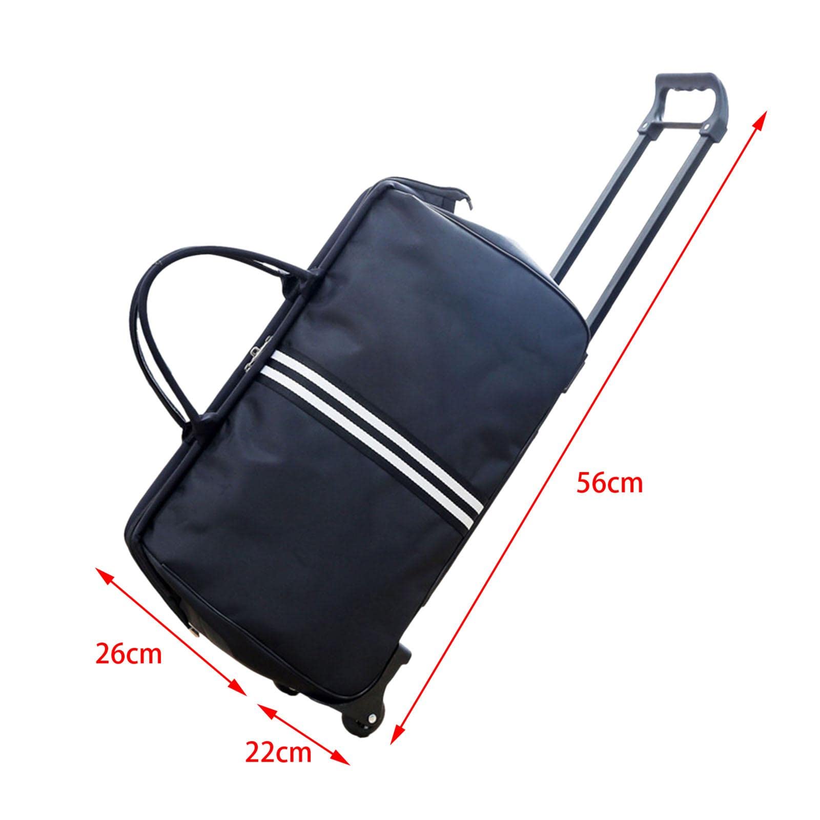 Wochenendtasche mit 2 Rädern Reißverschluss mit Griff Riemen Schuhe Seesack Tragetasche Verschleißfester Organizer Aufbewahrung wasserdichte, EIN