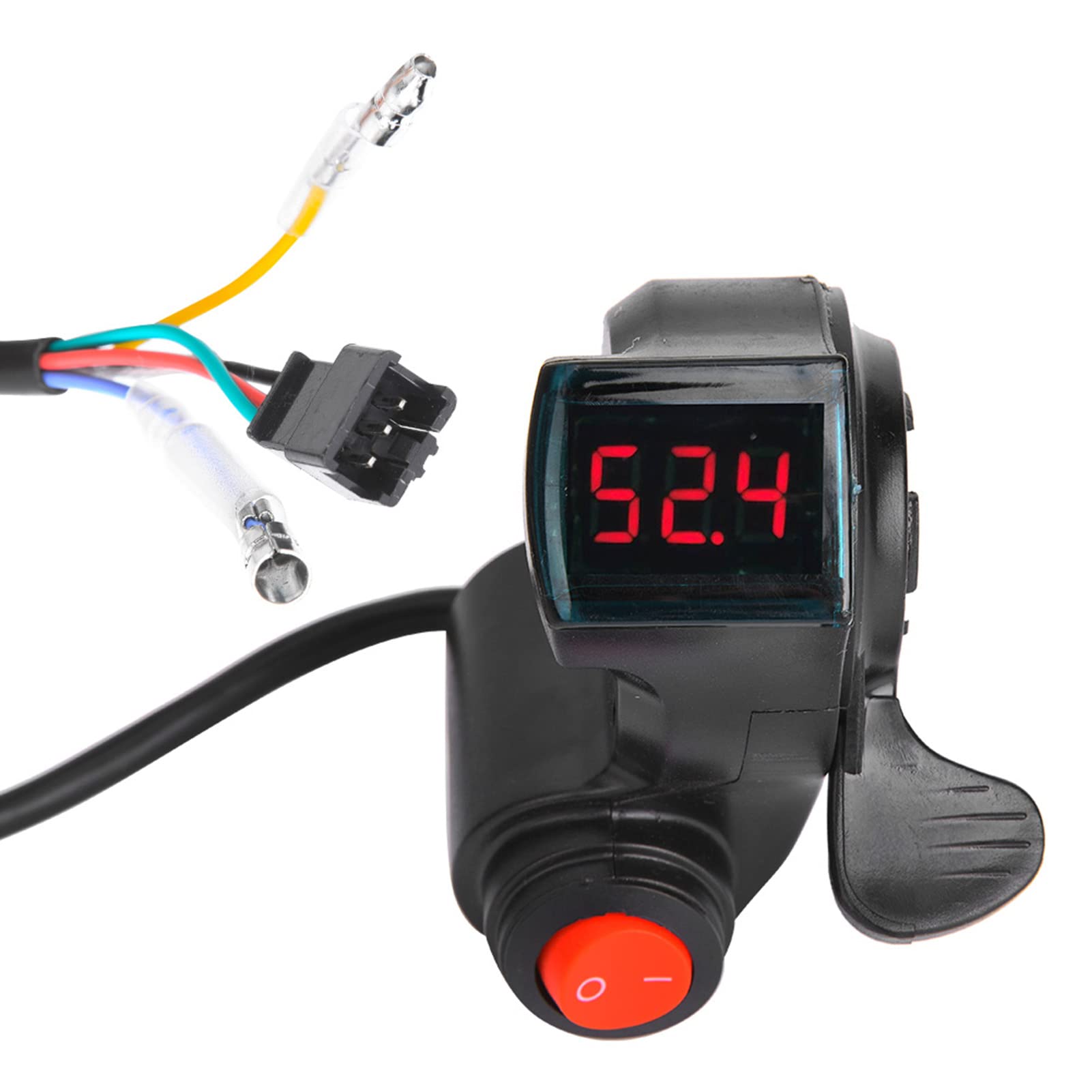 Throttle Thumb Accélérateur 48 V pour Vélo électrique, Affichage LCD, Interrupteur d'alimentation Numérique de Tension de Batterie pour Véhicule électrique – Affichage de la