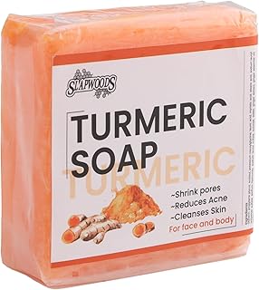 ISOI Natural Soap, Turmeric Handmade Soap, Moisturizing Organic Soap, Cleansing Turmeric Soap, Natural Tumeric Soap Suitable for All Skin Types for Cleansing, Moisturizing
