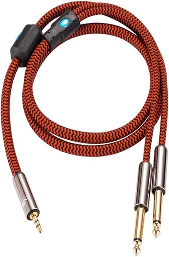 Amazon オーディオ ケーブル ミニ ジャック 3.5mm から デュアル 6.35mm PC ヘッドフォン ミキサー コンソールと