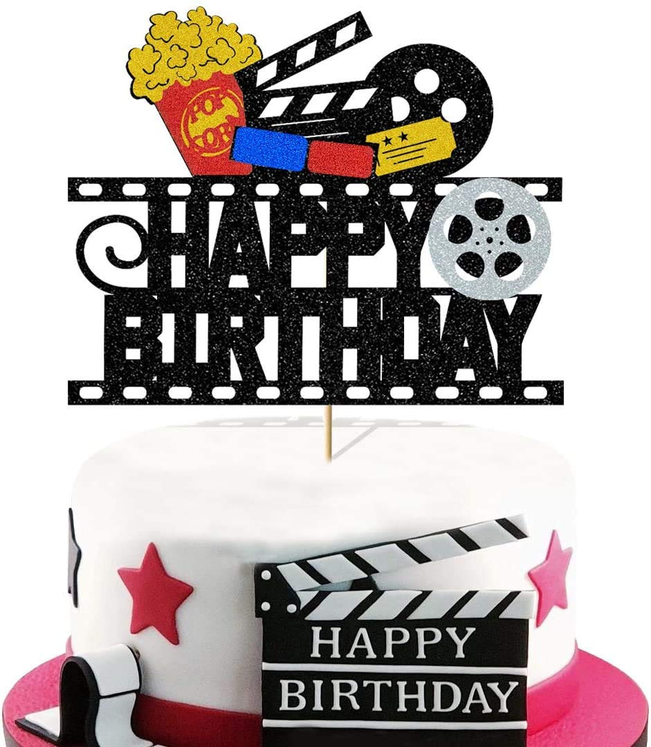 Buy Movie Night Cake Topper Cinema Birthday Cake Decorations for Film