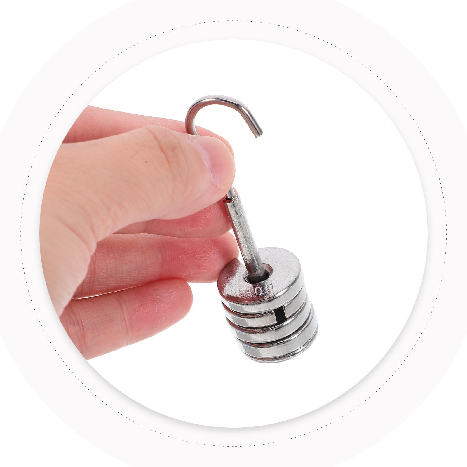 KICHOUSE Jeu de Poids Métalliques à Fentes en Fer Chromé pour Laboratoire, Calibration Précise et Équilibrage, Ensemble 9 Pièces Argenté, pour Production Artisanale