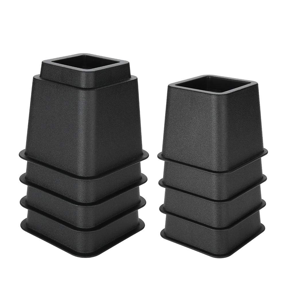 Wakects Black Chair Furniture Riser, 4Pcs Adjustable Bed Chair Riser For Small Rooms Or College Dorms(Black)