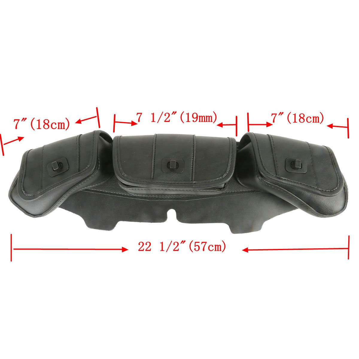 Windshield Bag Tri Pouch 3 Pocket For Harley Touring Electra Street Glide 96-13