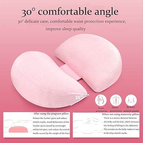 Miniatura 2 de Almohada de embarazo para dormir de lado, almohada de doble cuña para maternidad, almohada de dormir lateral para cuerpo, vientre, cintura, soporte