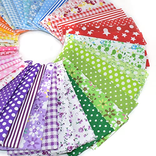 Renashed R-FABRIC-42 Pcs 9.8 X 9.8 Inches Cotton Fabric Sewing Patchwork Squares Quilting Bundles Different Pattern Cloths thumb #5