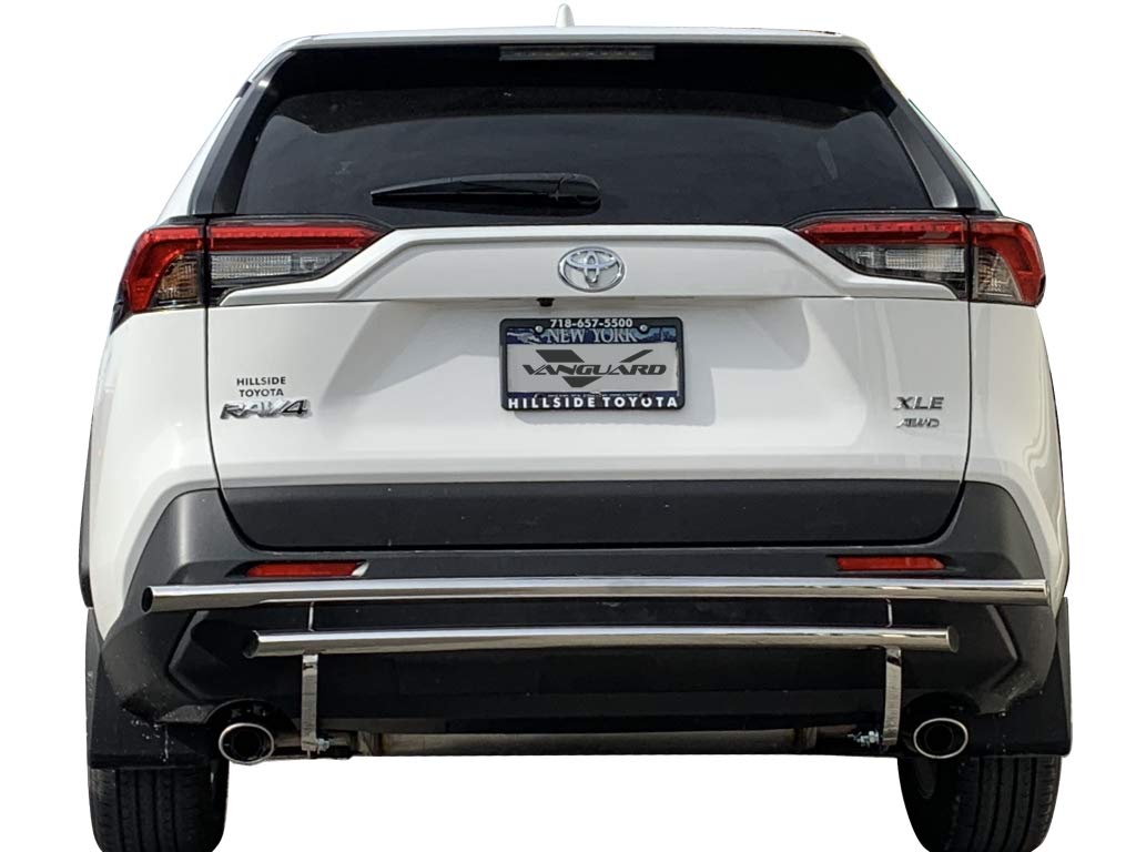 VANGUARD VGRBG-1999SS Stainless Steel Double Layer Rear Bumper Guard | Compatible with 19-24 Toyota RAV4 Excludes TRD Models