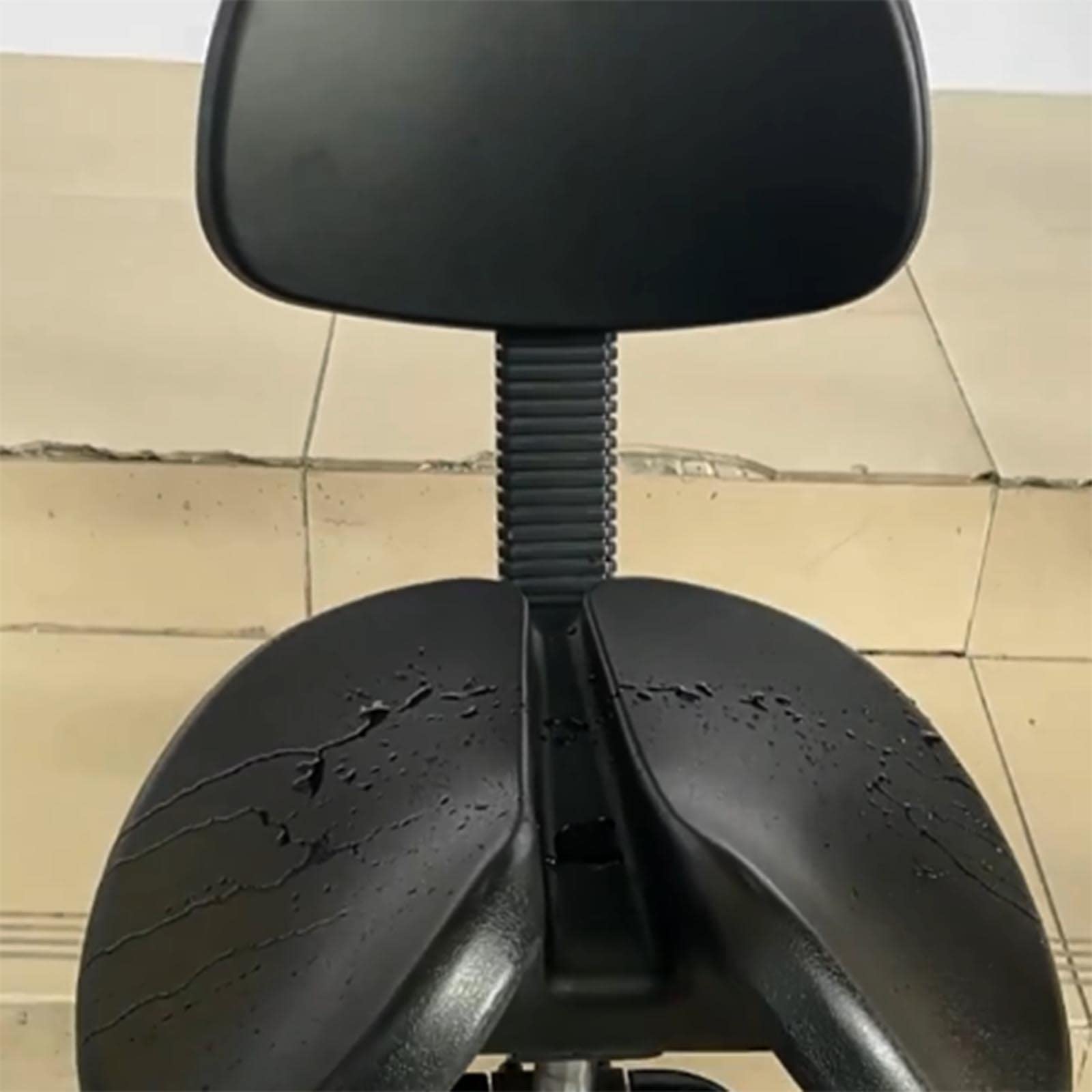 Silla de montar para dentista, taburete ajustable con respaldo y reposabrazos, rotación de 360 grados, tapicería de poliuretano para mayor comodidad y apoyo