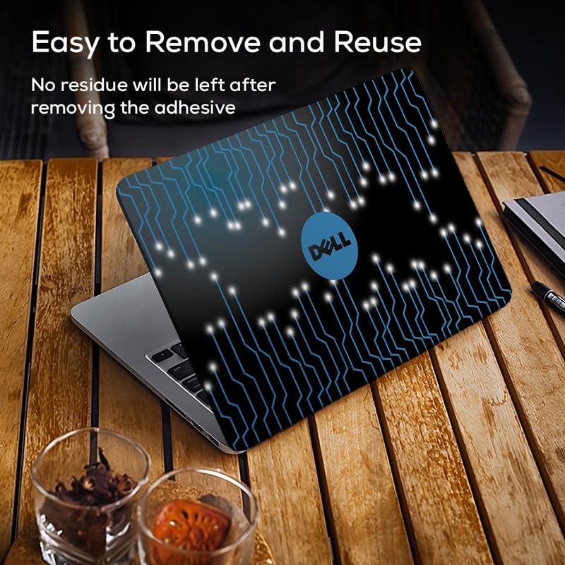 Image of Galaxsia DL238 Top+Wrist Pad Vinyl Laptop Skin /Sticker /Cover for 14 Inches Laptops Laminated-Removable-HD Quality Compatible for Dell (13.8x9.6 Inches)