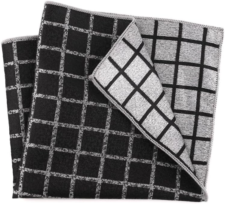 Men's Silk Business Suit Pocket Square Gentleman's Small Checkered Polka Dot Vintage Handkerchief
