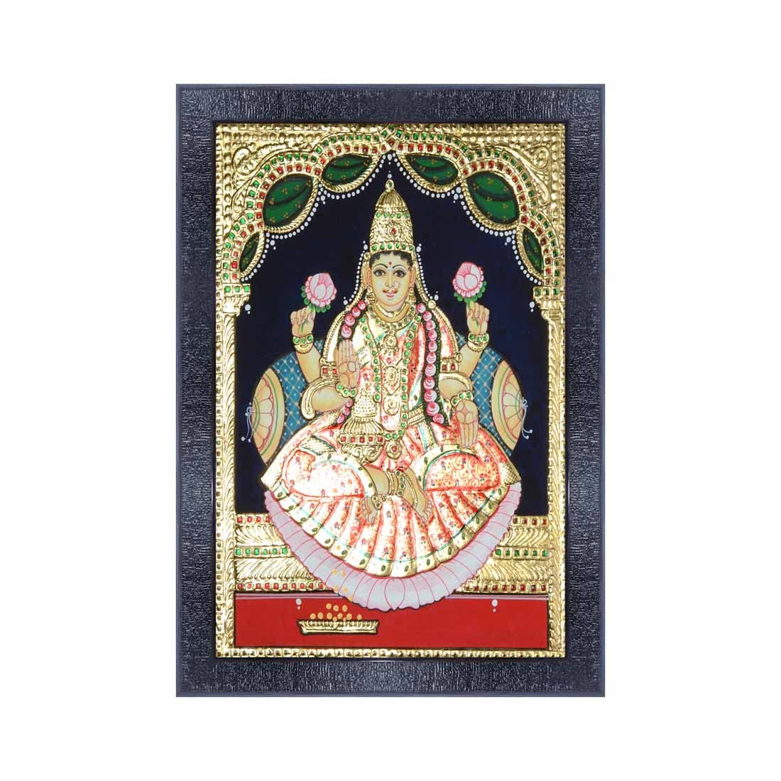 pnf Poster And Frames Classical Tanjore Wooden Photo Frame With Acrylic Sheet | For Living Room, Bedroom | Home Decoration Item | Best Gifting Option (10 * 14inch,Multicolour,Synthetic) 21062