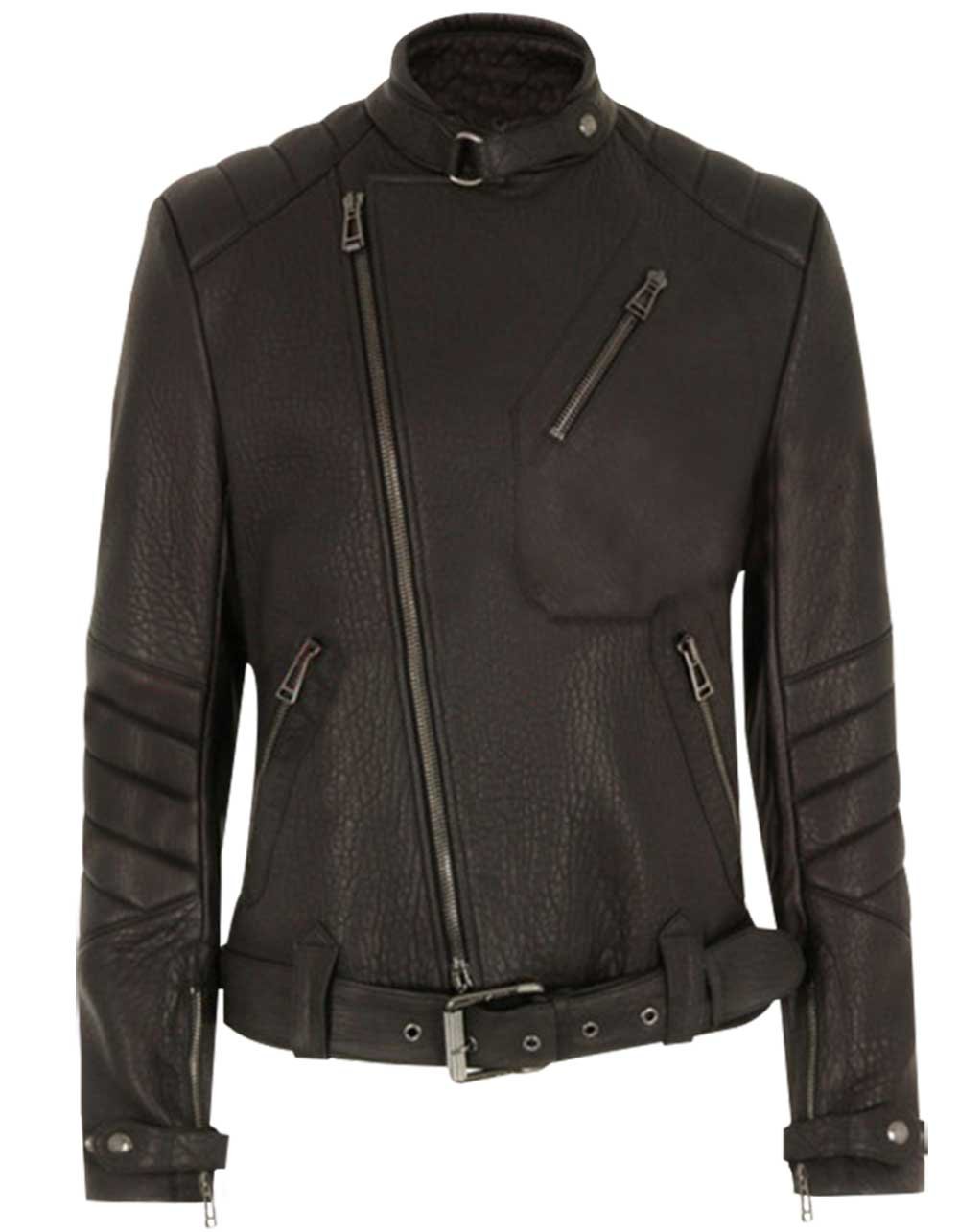 Mens David Beckham Fashion Icon Stylish Wear Genuine Faux Leather Casual Motorcycle Jacket