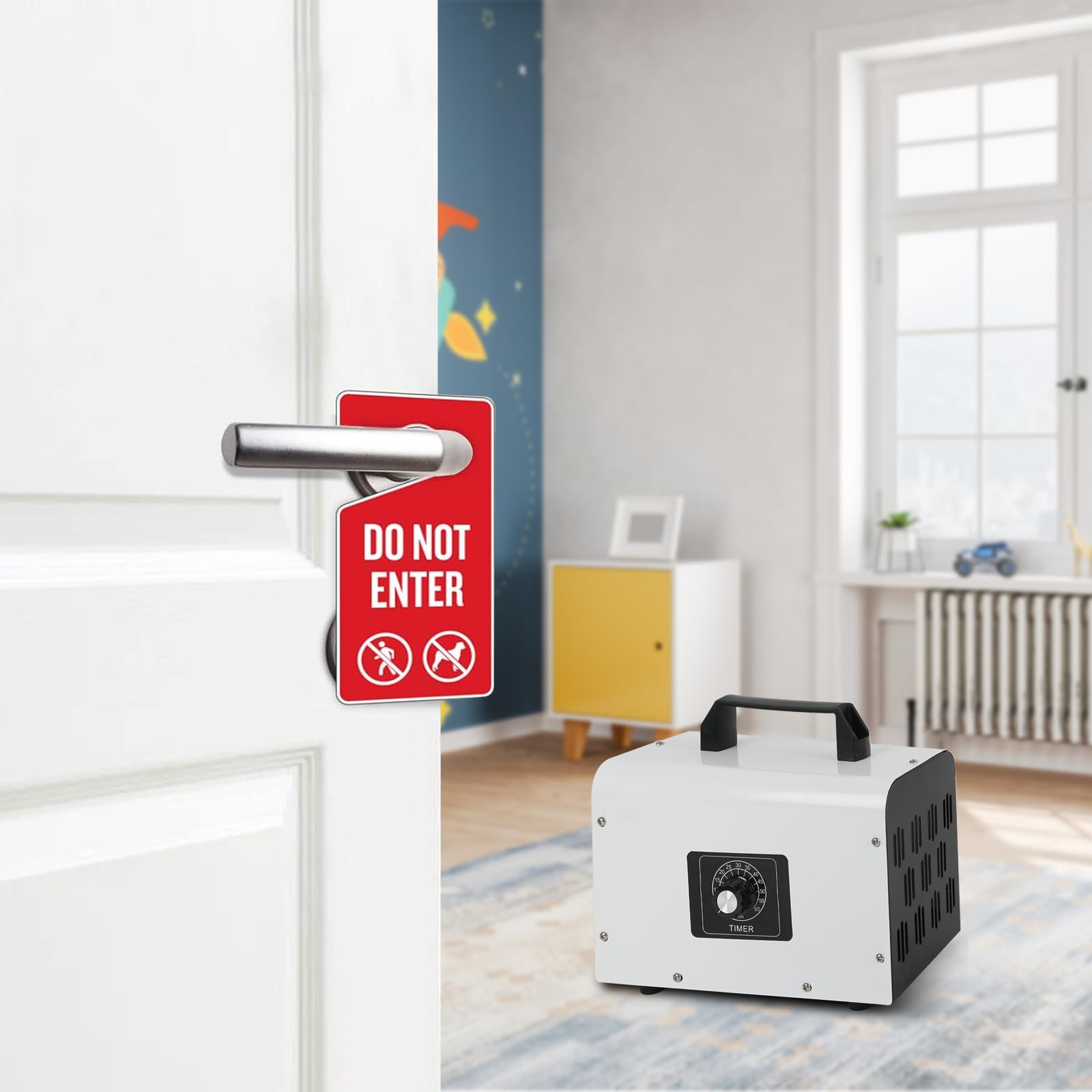 Generator ozonu domowego, CEIEVER Oczyszczacz Powietrza Ozon z 120-minutowym timerem i 2 trybami przemysłowego oczyszczania powietrza O3 300 ㎡, do samochodu, mieszkania, kuchni