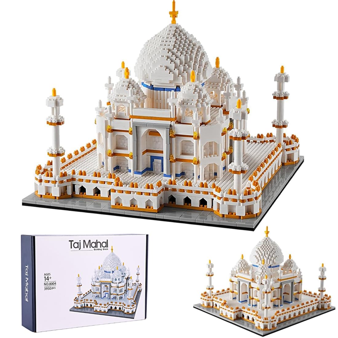 Taj Mahal Model Building Set, 3950 Pieces World Famous Architecture Mirco Bricks Model Set, Nano Blocks Modular Construction Toy Not Compatible with Major Brands