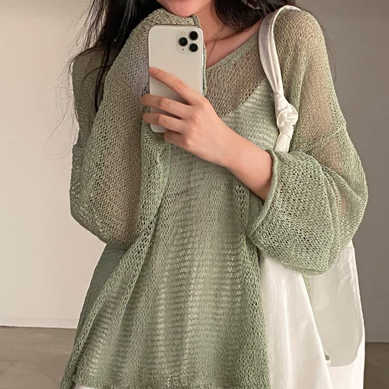 Sumleno 2025 Fairycore Cottagecore Clothing Fairy Grunge Aesthetic Crochet Top for Women Knitted Hollow Out Sweater Pullover4