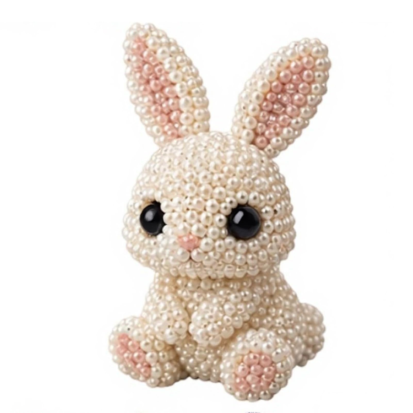 ZhzeYun 3D Animal DIY Beading Kit, Cute Tiny Beaded Animal Craft Set, Beginner Friendly Bead Art for Teens Adults Stress Relief Handmade Gift Rabbit