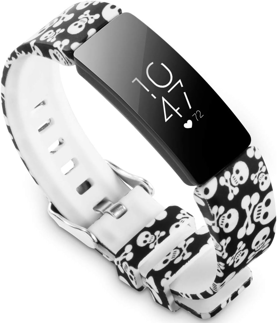Allbingo Cute Bands Compatible with Fitbit Inspire HR & Inspire & Ace 2, Women Men Floral Print Replacement Strap Accessories Wristband Small Large for Inspire HR & Inspire
