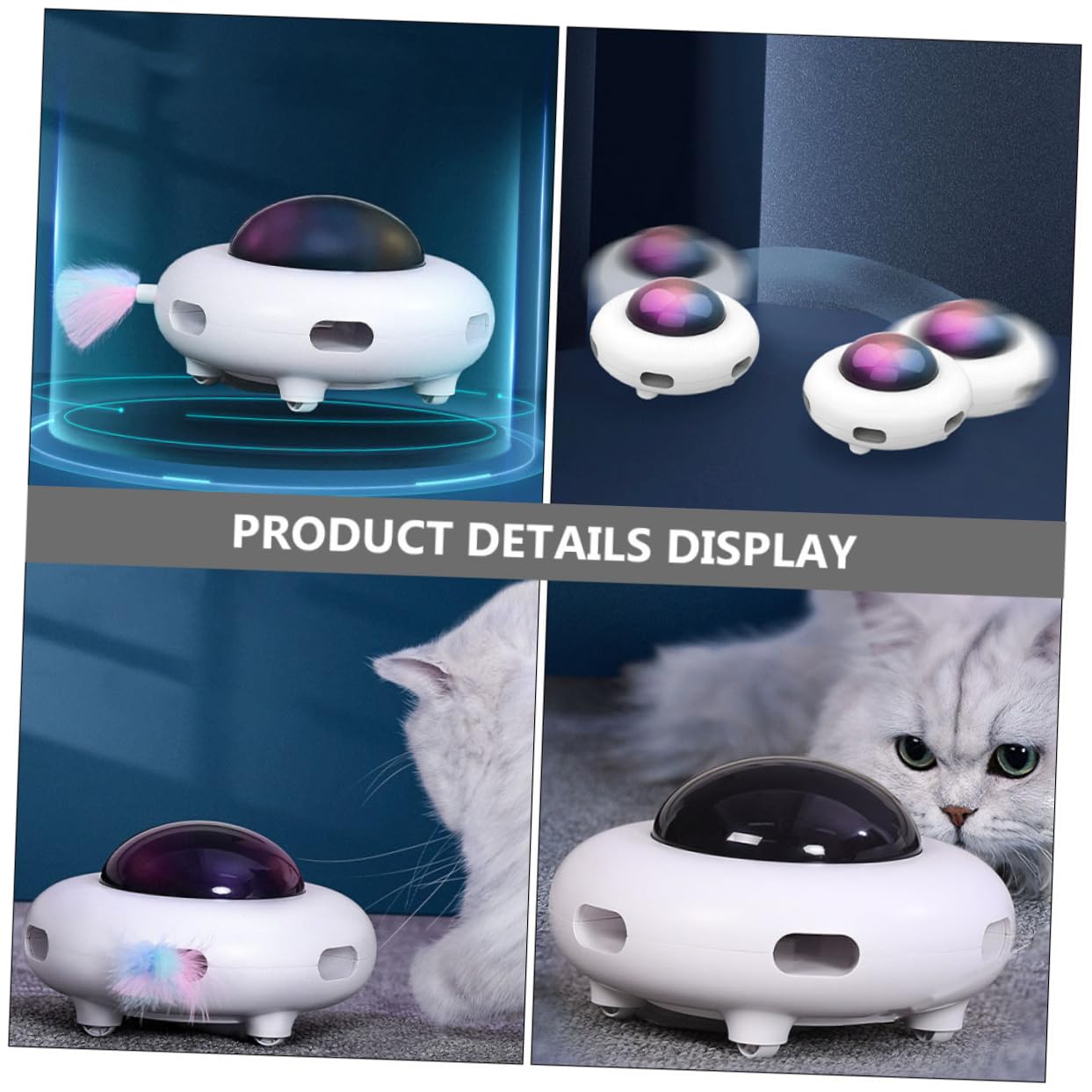 TOYANDONA 1 Ensemble Toy pour Chat Automatique Électronique Rotatif pour Intérieur Stimulation Amusement Garanti