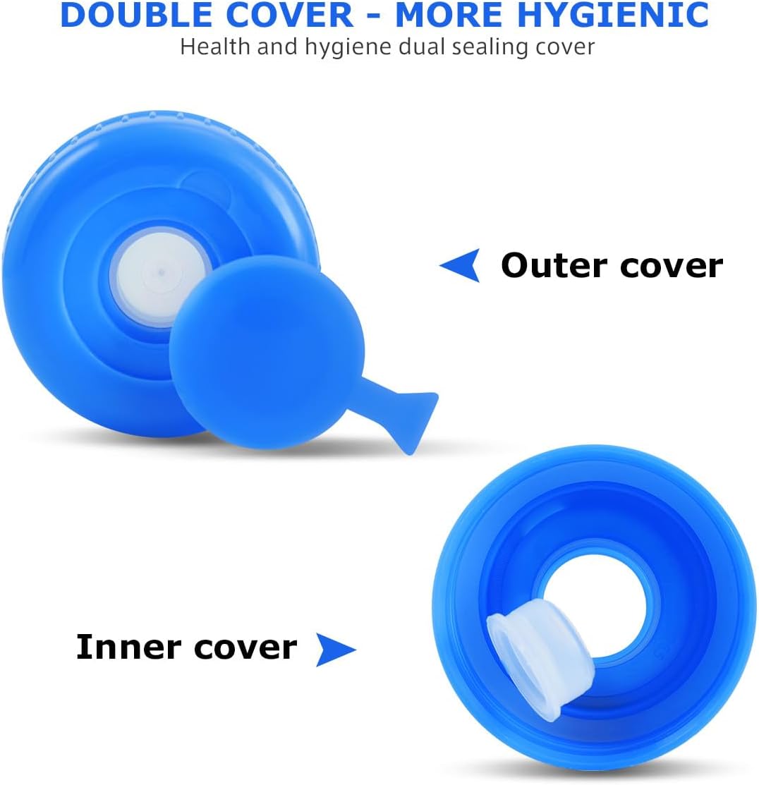Balacoo 1.32 Gallon Water Jug, Round Plastic Water Bottles with Handle And Screw Cap, Large Reusable Leak-proof Jug for Outdoor Camping Travel Gym Use (Blue, 1 Pc)