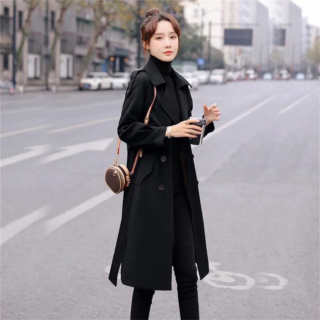 Trench da donna per con fodera trench femme doppio petto cappotto cintura giacca Lady Tops
